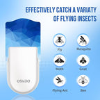 Fly Trap Indoor, Bug Catcher, Fruit Fly Traps for Indoors, Blue Light Bug Killer Plug in, Attracts Mosquito, Fly, Moth, Sticky Glue Gnat Trap - Flying Insect Trap Home (1 Device + 6 Refills)