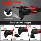 Cordless Oscillating Multitool Compatible with Milwaukee 18V Battery, Tool Only, 6 Speeds 8,500-21,000 RPM, Bulit-in LED Light, 22 Accessories, Oscillating Power Tool for Scraping Cutting Sanding