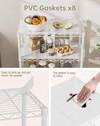 Golpart 8 Tier Shelves Storage Shelf Wire Closet Bathroom Organizers Metal Pantry Kitchen Garage Shelving Unit Laundry Room Organization Home Rack Net Basket Black with Wheels 12”D X 22”W X 74.2”H