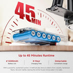 Clinkal Cordless Stick Vacuum Cleaner, 38Kpa Powerful Suction Vacuum Cleaner with LED Headlight, Detachable Battery, 8-in-1 Lightweight Handheld Vacuums for Pet Hair Carpet and Hardwood Floor, Red
