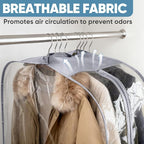 BALEINE 40'' Clear Garment Bags, 10.5'' Wide PEVA Suit Bag for Closet Clothes Dresses Suit Coats Storage (Clear, 6PK)