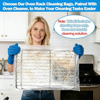 XANGNIER 10 Pack No Scrub Oven Rack Cleaning Bags with Side Zipper Opening,27.8 * 19.5 in,No Cleaner Included, Reusable Leakproof Soaking Cleaner Bags for Removable Metal Rack,BBQ Grills,Grill Grate