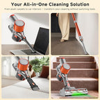Cordless Stick Vacuum Cleaner - Lightweight Handheld Vacuum with Self Standing, Removable Battery with 45min Running Time, Anti-tangle Wireless Vacuum for Home Pet Hair/Hardwood Floor/Carpet OB