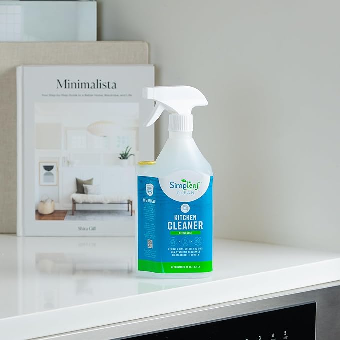 Simpleaf Clean Kitchen Degreaser Cleaner | Refill System Cleaners| Bleach‑Free| Ammonia‑Free|Grease, Oils & Food Soil Remover | Citrus Zest 24oz x 2