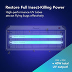 ASPECTEK Bug Zapper Replacement UV Lamp Bulbs – Light Tubes for 40W Electronic Insect Killers – Fits ASIN B07KSRFJ9Y, 2-Pack
