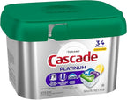 Cascade Platinum Dishwasher Pods, Dishwasher Detergent, Dish Detergent Soap, Lemon, 34 Count
