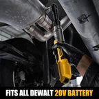 3/8" Cordless Ratchet Wrench for Dewalt 20V Battery(Tool Only),75FT-LBS(102N.m) Extended Electric Ratchet Wrench Set with Variable Speed, LED Light, 1/4"&1/2" Adapter,3" Extension Bar