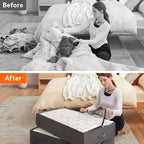 Lifewit 95L 3 Pack Under Bed Storage Containers, Large Capacity Blanket Storage Bags with Reinforced Handle, Organization and Storage for Comforters, Sheets, Clothes, Bedroom, College Dorm, Grey
