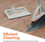 Superio Clip-On Dustpan with Rubber Lip - 10-inch Wide Durable Plastic Dust Pan with Comfort Grip Handle, White, 1-Pack