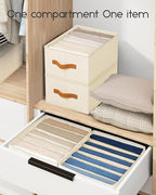 Homsorout Closet Organizers and Storage - Fabric Clothes Organizer with Handles, Foldable Jeans Organizer for Clothes, Drawer Organizer for Shirts, Bra, Sweater, Scarf, 8 Pack, Beige