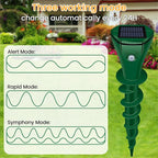 Solar Mole Repellent Ultrasonic, Vole Repeller with 3 Modes & IP65 Waterproof, Gopher & Snake Repellent for Lawn Garden Farm, 5000 SqFt Coverage for Moles Gophers Voles Snakes Groundhogs, 2 Pack