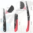 Folding Camping saw 10 inch – SK9 High-Carbon Steel TEFLON-Coated Rust-Resistant, 2 Locking Positions, Hand Saw for Garden Tree Limbs, Wood Cutting & Outdoor Camping (2 Extra Blades)
