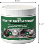 Truey Pot Bottom Black Stain Cleaner Set, Stainless Steel Cleaning & Polishing,Powerful Kitchenware Cleaner, Cooktop Pot Cleaner Effortless for Burned Cookware,Multi-purpose Oil Stain Remover (400g)