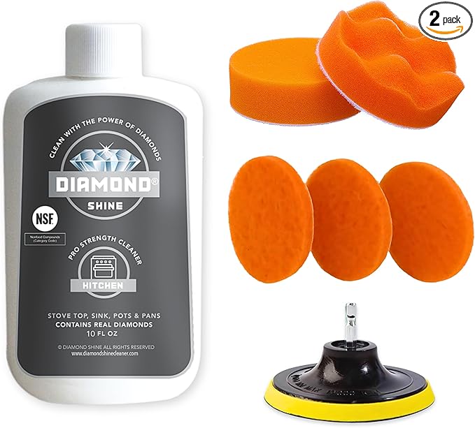 Diamond Shine Ultimate Cooktop Cleaner Combo Pack Smooth Top, Range Top, Ceramic, Electric, Gas, Induction