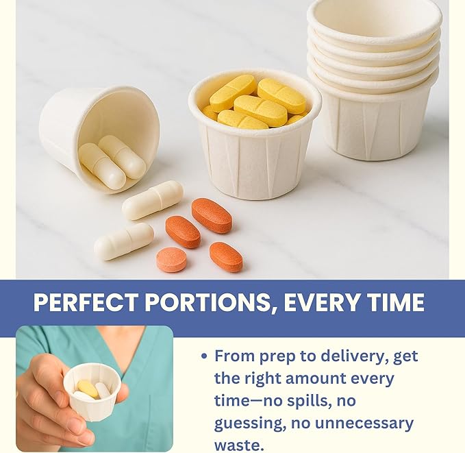 1 Oz Paper Souffle Cups (1000 Pack) Disposable Portion Cups for Ketchup, Condiments, Medicine, Pills, and Food Samples – Ideal for Home, Office, Catering, and Healthcare Use