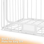 5-Tier Hanging Laundry Room Organizer with Label Cards,Foldable Wire Shelf Basket with 4 Rotating Hooks,Stacked Laundry Basket Organizer,Storage Rack for Laundry Rooms,Closet and Pantry-White