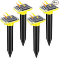 Solar Mole Repellent, Ultrasonic Gopher Repeller Outdoor, Solar Powered Waterproof Snake Repellent Deterrent Gopher Vole Snake Pest and Other Animals from Lawn Garden Yard Home(LightYellow, 4 Packs)