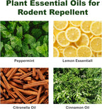 Rodents Repellent with Peppermint Oil for Squirrel - Mouse/Rat/Mole Repellent Balls for Indoor/Outdoor, Car Engines, Garage, Attic - Mice Deterrent Alternative to Moth Balls & Mouse Traps.