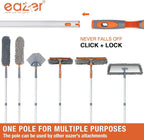Eazer 89'' Squeegee Window Cleaner 2 in 1 Rotatable Window Cleaning Tool Kit with Extension Pole, Window Washing Equipment with Bendable Head for Indoor/Outdoor Window and Car Glass