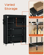 CASAMAYA Portable Closet, 48 Inch Large Capacity Wardrobe Closet, Clothes Storage Organizer with Shelves and Hanging Rod, Easy to Assembly, Black PCT221B01