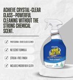 Krud Kutter Professional No Scent Glass Cleaner 32 oz Liquid Bundle with Microfiber Cloth – Streak-Free Window and Mirror Cleaner for Home, Auto, and Office Use – Gift Set (2 Items)