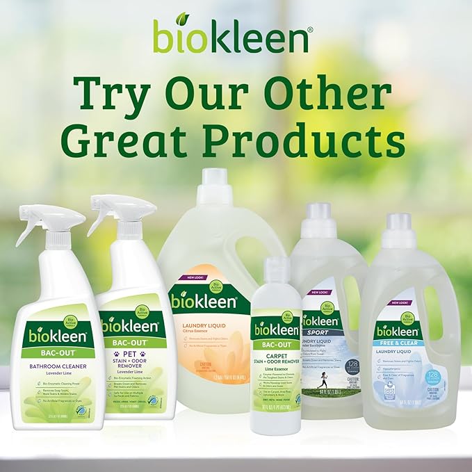 Biokleen Natural Laundry Detergent - 128 HE Loads - Liquid, Concentrated, Eco-Friendly, Non-Toxic, Plant-Based, No Artificial Fragrance or Preservatives, Citrus Essence