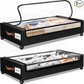 SpaceHacks Under Bed Storage with Wheels 2Pack Storage Containers with Clear Window&Label Under Bed Drawers Rolling Under Bed Storage for Clothes,Shoes, Blankets (30.71 x 16.93 x 6.69 in, Black)