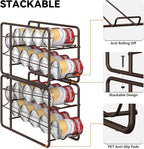 MOOACE 4 Pack Can Dispenser Rack, Stackable Can Storage Organizer Holder for Canned Food Kitchen Cabinet Pantry Countertop, Bronze