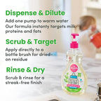 Dapple Baby Bottle Soap, Hypoallergenic Dish Soap for Baby Bottles, Powered by Plants, 1 Pump Included, Packaging May Vary, Fragrance Free, 16.9 Fl Oz (Pack of 3)