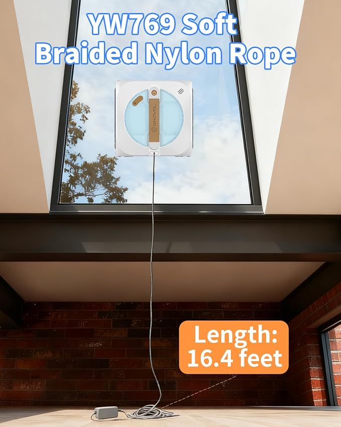 Window Cleaning Robot with 8000Pa, 2025 Upgraded Window Cleaner Robot with Intelligent Path Planning, 15-Stage Anti-Fall, App/Remote Control for Glass, Edge Detection System, Tile & Windows