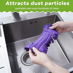 Zubebe 12 Pcs Duster Refill Reusable Fleece Duster Refills Feather Flat Dusters Multi Surface Washable Cleaning Pads Tools for Home, Blinds, Car, Pet, Furniture, Fans (Dark Color)
