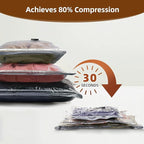 Travel Vacuum Storage Bags, 9 Pack Carry-On Size for Luggage and Suitcase, Vacuum Storage Bags, Vacuum for Bags Storage, Space Saver for Clothes & Clothing - 80% Space Saver(No pump)