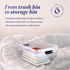 HOMZ 2-Pack Secure Latch, Clear Plastic Storage Organizer Bins, 64 Quart, Gray Latches - Stackable Container Boxes for Bedroom, Bathroom, Garage, and Office Organization