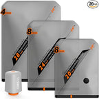 Vacbird Rechargeable Wireless Pump Travel Storage Bags Set - 20 Pack Portable Space Saver Bags for Travel & Home - Vacuum Compression Packing Seal for Clothes, Blankets, Seasonal Storage