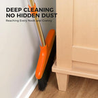 Handy Broom, Indoor/Outdoor Brooms, Duty Kitchen Broom, for Home Garage Kitchen Office Courtyard Lobby Patio Lawn Concrete (2, Orange)