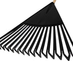 True Temper 20212011 Clog Free Leaf Rake with Hardwood/Steel Handle, 30 in. for Leaves, Grass, Clippings, Twigs, Pine Needles, Acorns, Debris,Black