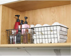 Wire Kitchen Storage Basket 3 Packs,Perfect Pantry Organization Accessories Baskets,Laundry Basket,Countertop Organization,Suitable for Kitchen,Bathroom,Bedroom,Tabletop,Stackable,Black