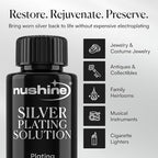 Nushine Silver Plating Solution 3.4 Oz - Permanently Plate PureSilver onto Worn Silver, Brass, Copper and Bronze ONLY (Ecofriendly Formula)