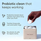 Vove Probiotic Toilet Bowl Cleaner Tablets, 12 Count - Lime & Eucalyptus, Citric Acid + Oxygen Bleach Fizzing Formula, Dissolves Hard Water Stains & Limescale, Plant-Based, Septic Safe, Plastic-Free
