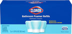 Clorox Bleach-Free Bathroom Foamer Refill Pods, Household Essentials, Rain Clean, 3 Spray Refills