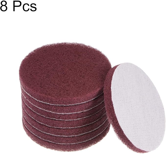 HARFINGTON 8pcs Drill Power Brush 4 Inch Tile Scrubber Scouring Pads 320-400 Grit for Bathroom Kitchen Household Cleaning