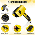 2 in 1 Electric Grill Brush, Rechargeable Barbecue Grill Cleaner with 2 Brush Heads, 360° Rotating Cleaning Brush Grill Accessories