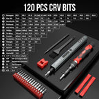 STREBITO 144-Piece Upgraded Electric Screwdriver, Max 0.7 N.m, 120 Magnetic Bits, 5-gear Torque Adjustment, Precision Screwdriver Set, Repair Tool Kit for Tech, Electronics and PC