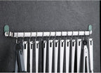 Kyraton Kitchen Utensil Rail Organizer - Wall Mounted Gourmet Rack With 14 Hooks for Hanging Knives, Mugs, Spatulas, Pots and Utensils