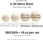 Wool Dryer Balls XL 6-Pack (3 XXL + 3 XL) – 100% New Zealand Wool, Hypoallergenic, Chemical-Free Fabric Softener – Reusable for 1,500+ Loads – Anti-Static & Baby-Safe