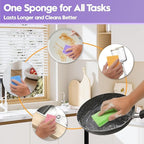 18 Pack Compressed Cellulose Sponges, 6 Color Assorted Kitchen Cleaning Sponges, Natural Wood Pulp, Scratch-Free, Durable & Reusable, Multipurpose Household & Dishwasher Safe