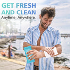 300 Pcs Ultra Thick Soft Large Body Wipes Individually Wrapped(7.87" x 9.45"),Shower Wipes for Adults Bathing No Rinse,Personal Cleansing Wipes for Travel Gym,Bulk Deodorant for Homeless(Blue)