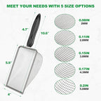 5pcs Soil Sifter Set for Gardening – Includes 2mm/2.8mm/3.8mm/4.3mm/5mm Garden Sifter for Soil, Handheld Compost Sifter for Dirt，Rocks, Heavy-Duty Shovel for Soil, Compost Sifting