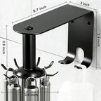 Kitchen Utensil Hanger, Metal Steel Utensil Hooks 360° Rotatable Utensil Rack Wall Mounted with 10 Hooks for Cabinet Kitchen Bathroom