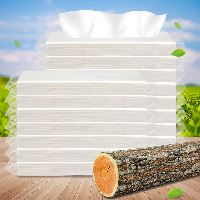 Car Tissue Refills, 600 Sheets Disposable Soft Facial Tissues Napkin, Travel Size Pack for Car Visor Tissue Holder or Purse, 50 Sheets per Pack